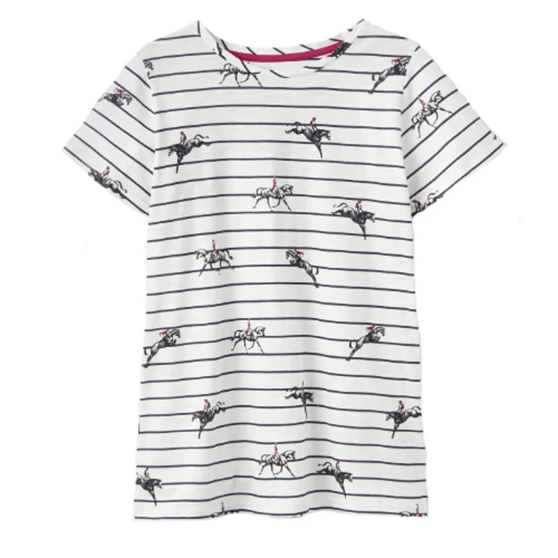 Joules Official Badminton Ladies T-Shirt  - Navy Stripe 